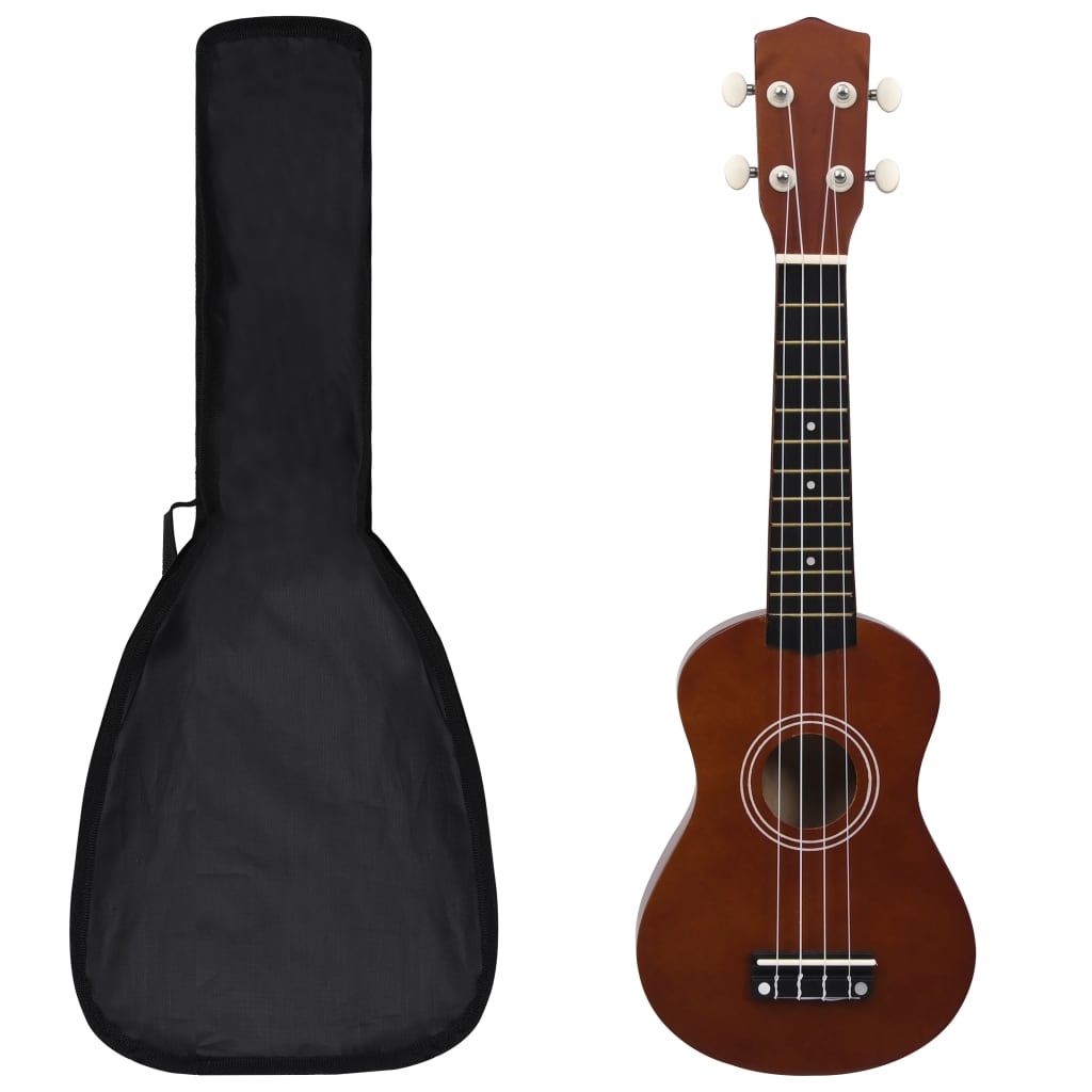 VidaXL Ukuleleset with bag for children soprano 21 '' Darkhout colored