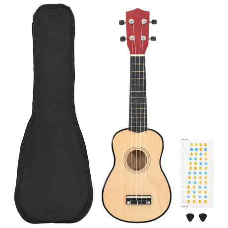 Vidaxl ukulelelet avec sac pour enfants soprano 21 '' colorés de bois clair