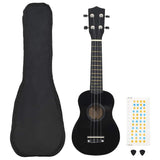 Vidaxl ukulelelet avec sac pour enfants soprano 21 '' noir