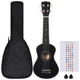 Vidaxl ukuleleset con borsa per bambini soprano 21 '' nero