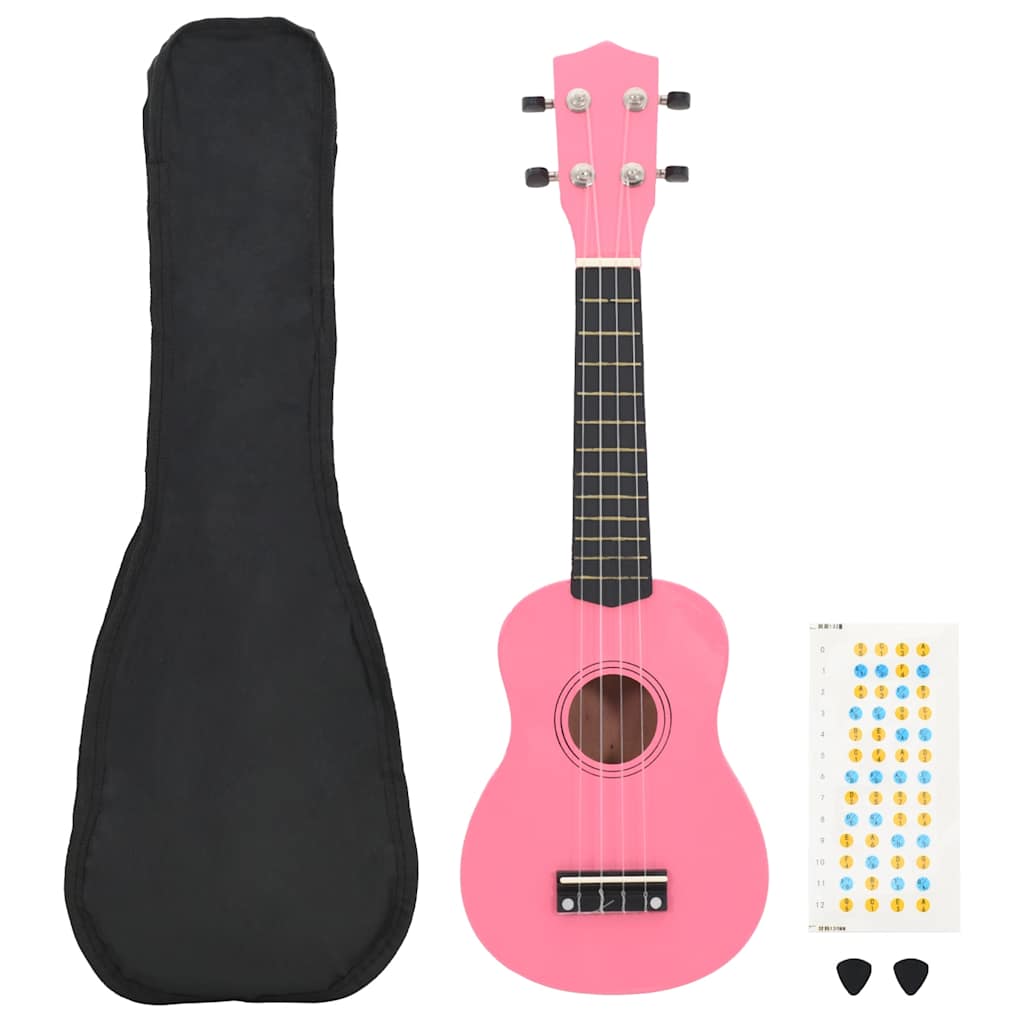 Vidaxl ensemble ukulélé avec sac pour enfants soprano 21'' rose