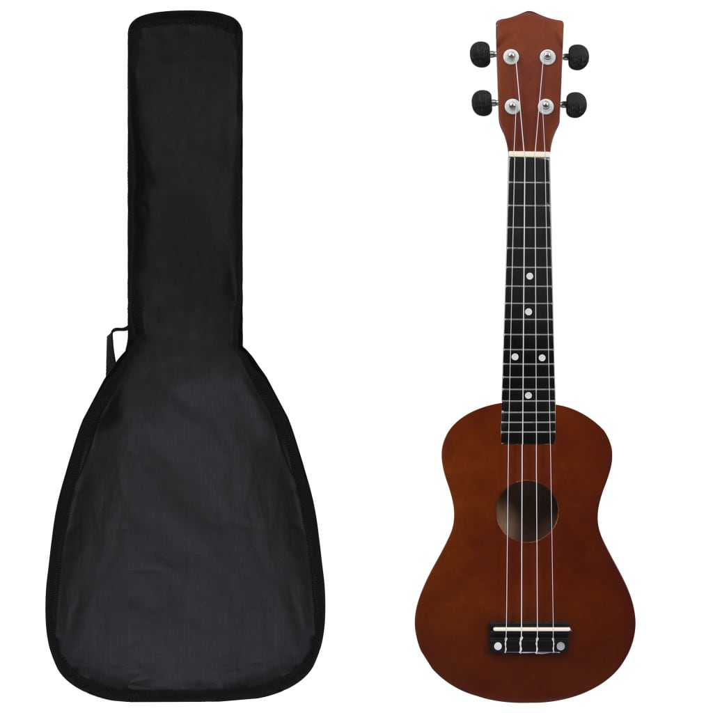 Vidaxl ukuleleset med taske til børn Soprano 23 '' Darkhout farvet