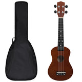 Vidaxl ukuleleset z torbo za otroke Soprano 23 '' Darkhout obarvana