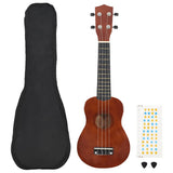 Vidaxl ukuleleleset avec sac pour enfants soprano 23 '' Darkhout colored