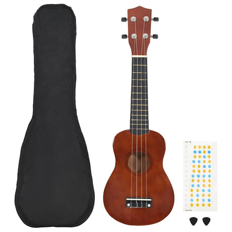 Vidaxl ukuleleleset avec sac pour enfants soprano 23 '' Darkhout colored