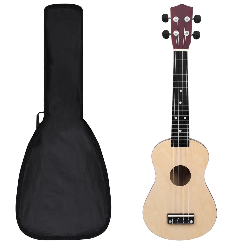 VidaXL Ukuleleset with bag for children soprano 23 '' light wood colored