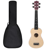 VidaXL Ukuleleset with bag for children soprano 23 '' light wood colored