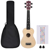 VidaXL Ukuleleset with bag for children soprano 23 '' light wood colored