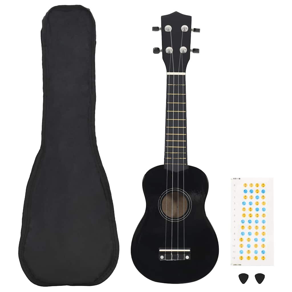 Vidaxl ensemble ukulélé avec sac pour enfants soprano 23'' noir