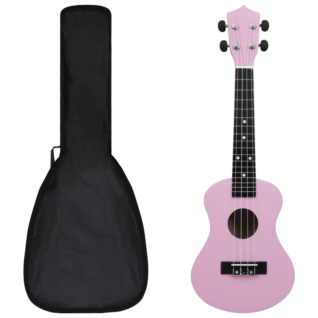 Vidaxl Ukleausetset mat Sak fir Kanner soprano 2 '' rosa