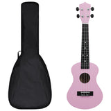 Vidaxl ukuleleset mit Tasche für Kinder Sopran 23 '' Pink