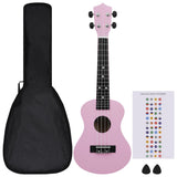 Vidaxl Ukuleleset with bag for children soprano 23 '' Pink