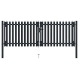 Port vidaxl double 306x125 cm anthracite en acier