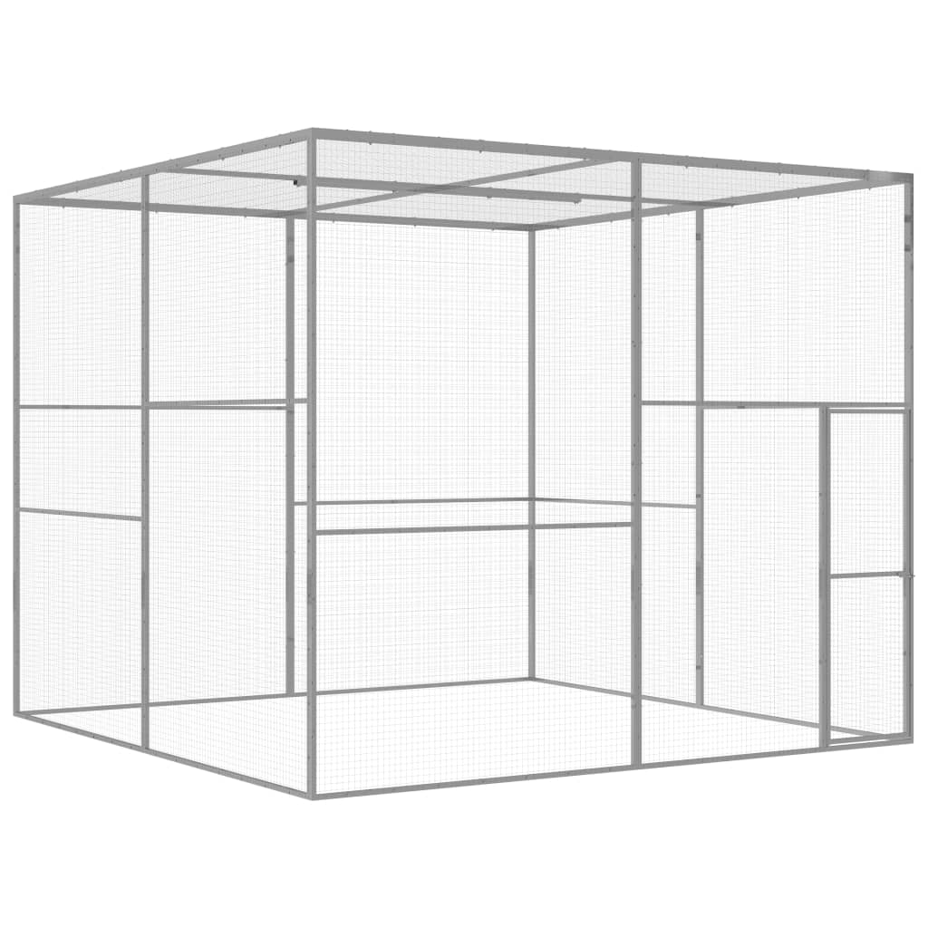 Vidaxl CAT CAGE 3X3X2.5 M M M de acero galvanizado