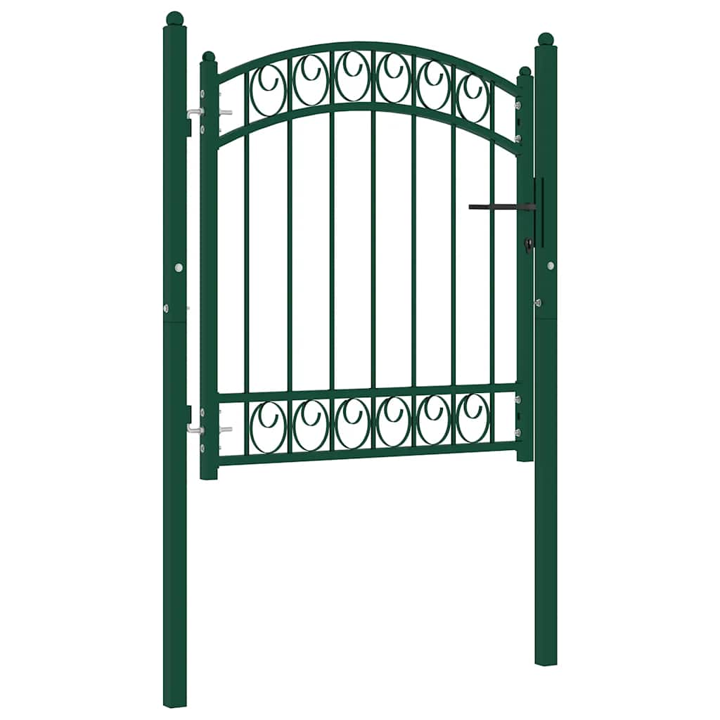 Vidaxxl portail avec plateau incurvé 100x100 cm acier vert