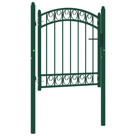 Vidaxxl portail avec plateau incurvé 100x100 cm acier vert