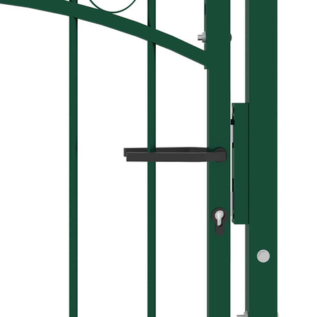 Vidaxxl portail avec plateau incurvé 100x100 cm acier vert