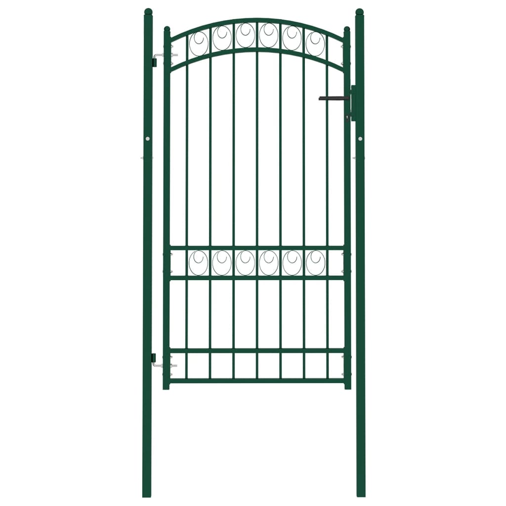 Vidaxxl portail avec plateau incurvé 100x175 cm acier vert