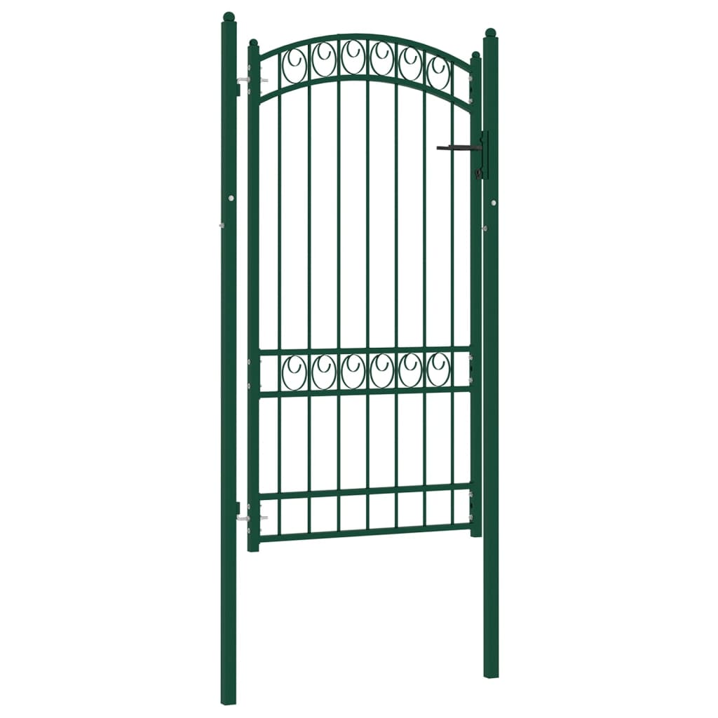 Vidaxxl portail avec plateau incurvé 100x175 cm acier vert