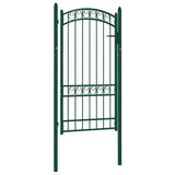 Vidaxxl portail avec plateau incurvé 100x175 cm acier vert