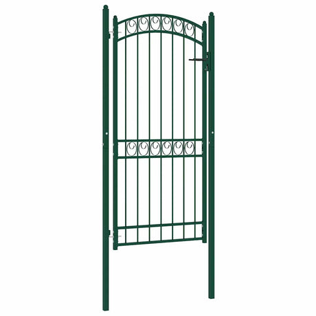 Vidaxxl portail avec plateau incurvé 100x200 cm acier vert