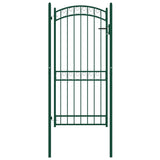 Vidaxxl portail avec plateau incurvé 100x200 cm acier vert