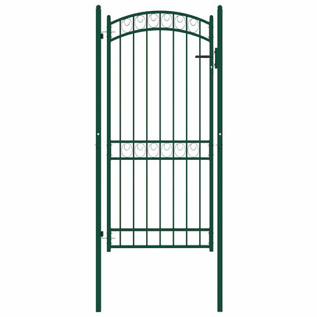 Vidaxxl portail avec plateau incurvé 100x200 cm acier vert