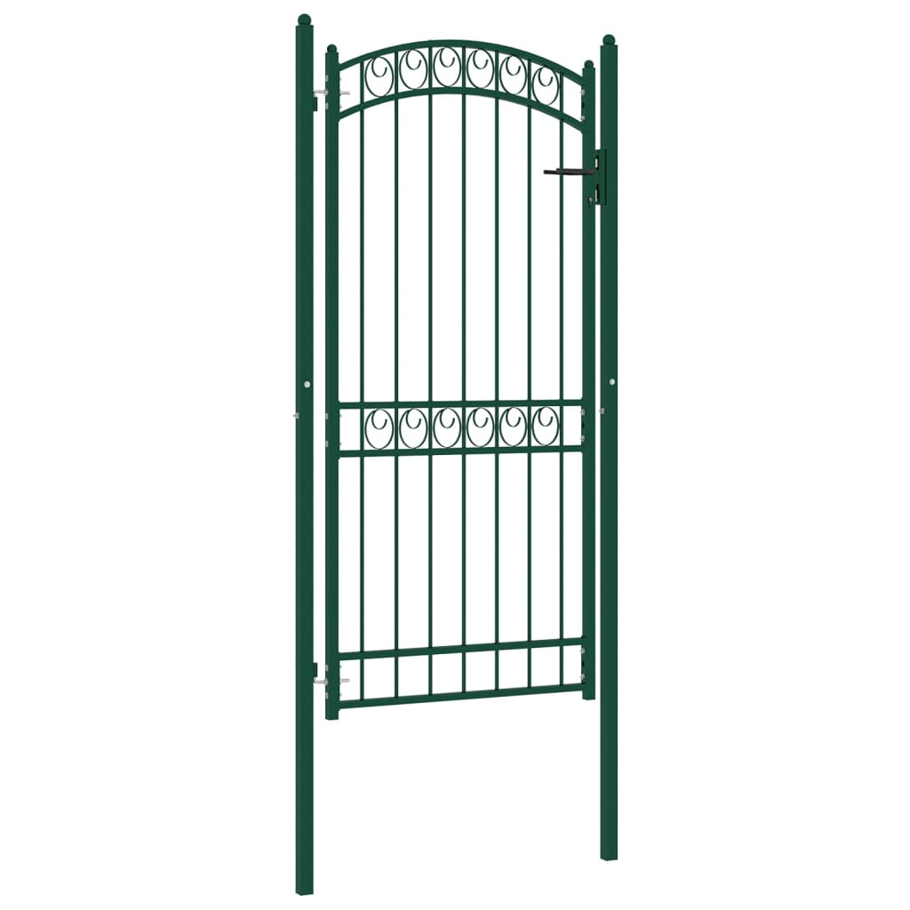 Vidaxxl portail avec plateau incurvé 100x200 cm acier vert