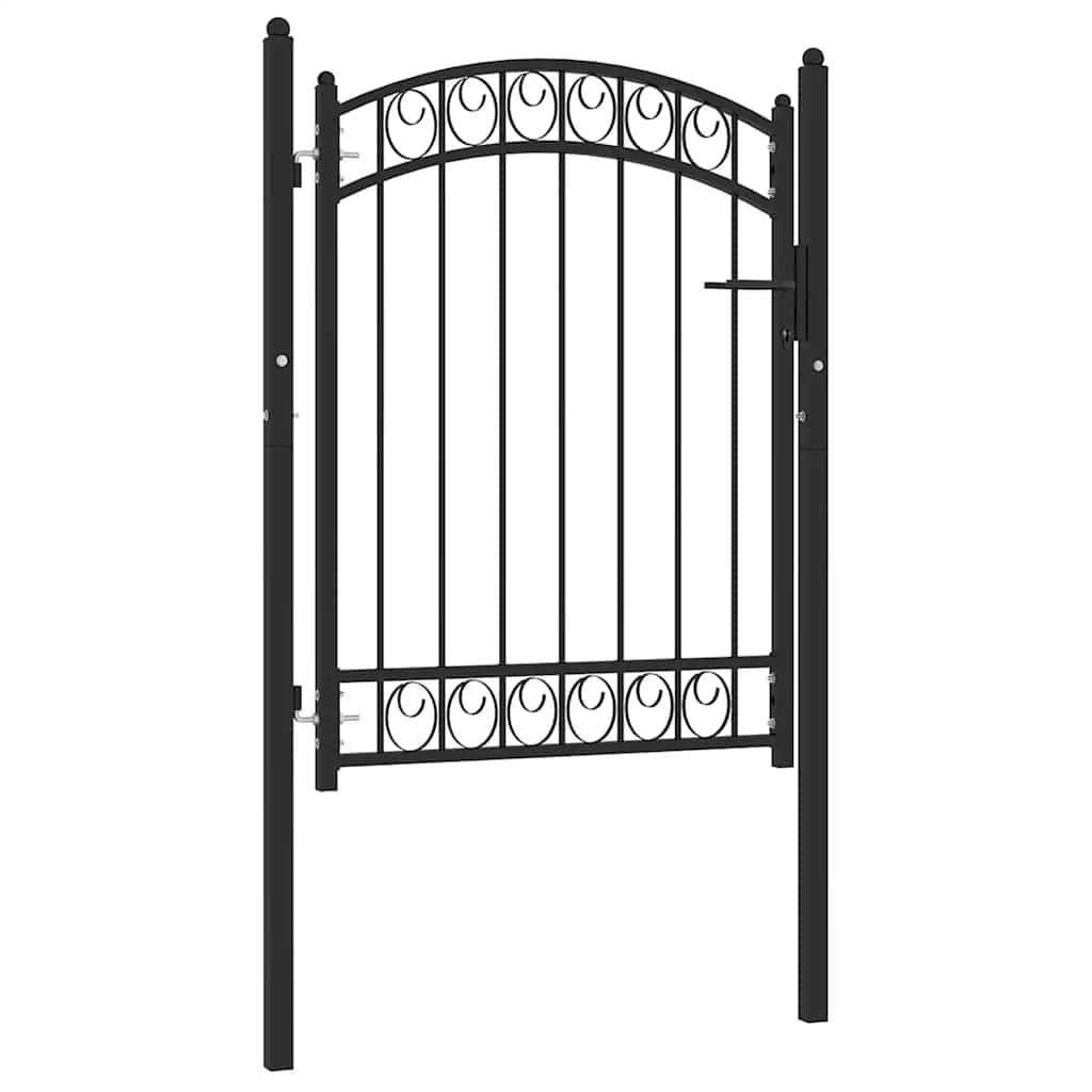 Vidaxxl portail avec plateau incurvé 100x125 cm acier noir