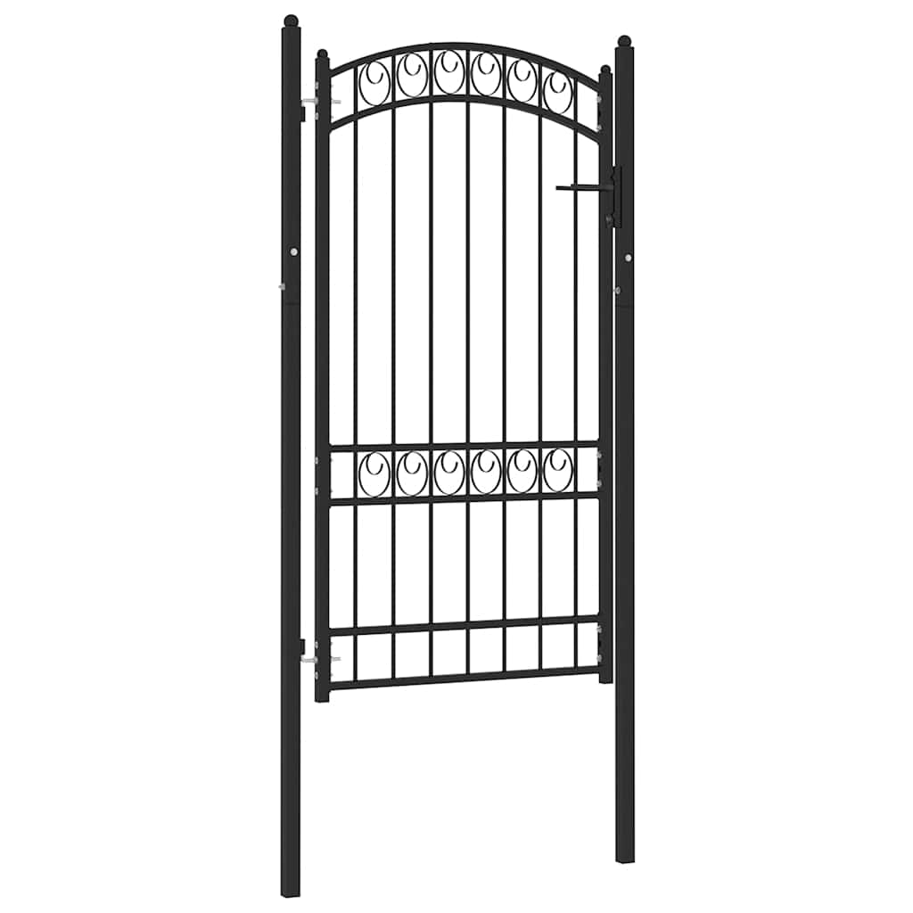 Vidaxxl portail avec plateau incurvé 100x175 cm acier noir