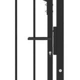 Vidaxl hekdeur met spijkers zwart 100 x 200 cm poedergecoat staal