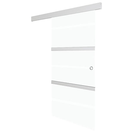 Vidaxl Porte coulissante 76x212 cm Verre ESG et argent en aluminium de couleur