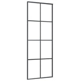 Vidaxl schuifdeur 76x205 cm aluminium en esg-glas zwart