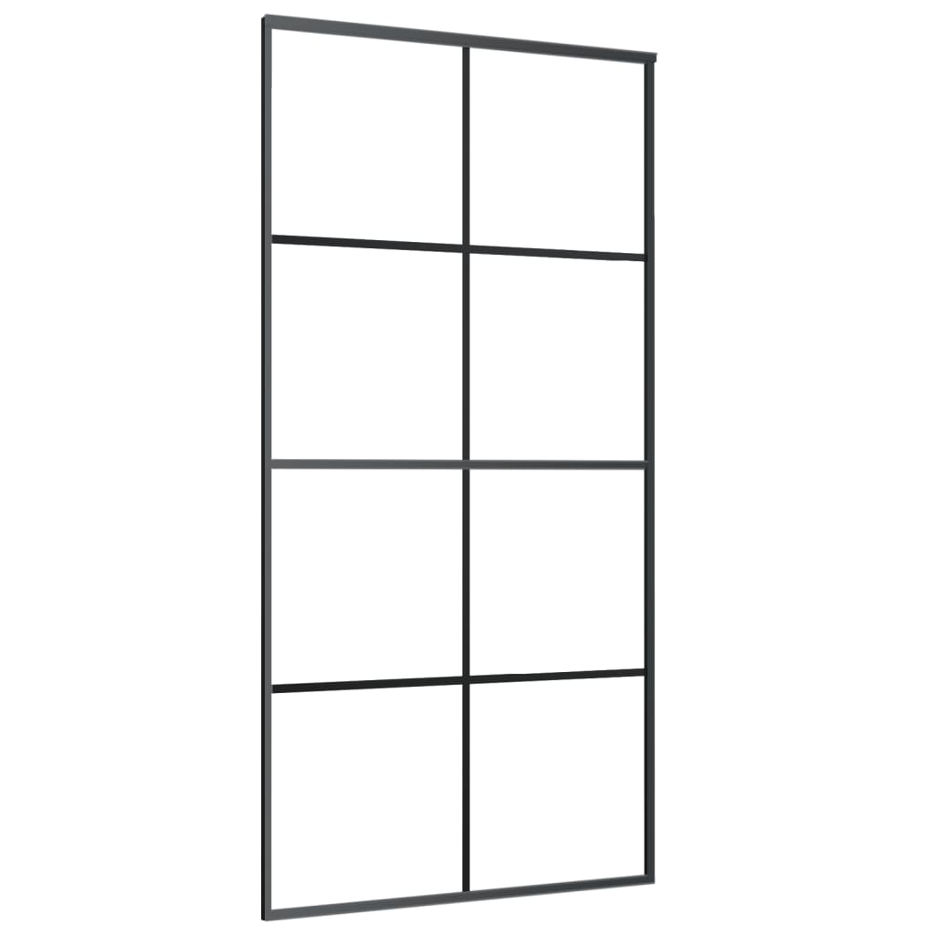 VidaXL Schuifdeur 102,5x205 cm aluminium en ESG-glas zwart