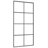 Puerta corredera de Vidaxl 102.5x205 cm de aluminio y vidrio ESG negro