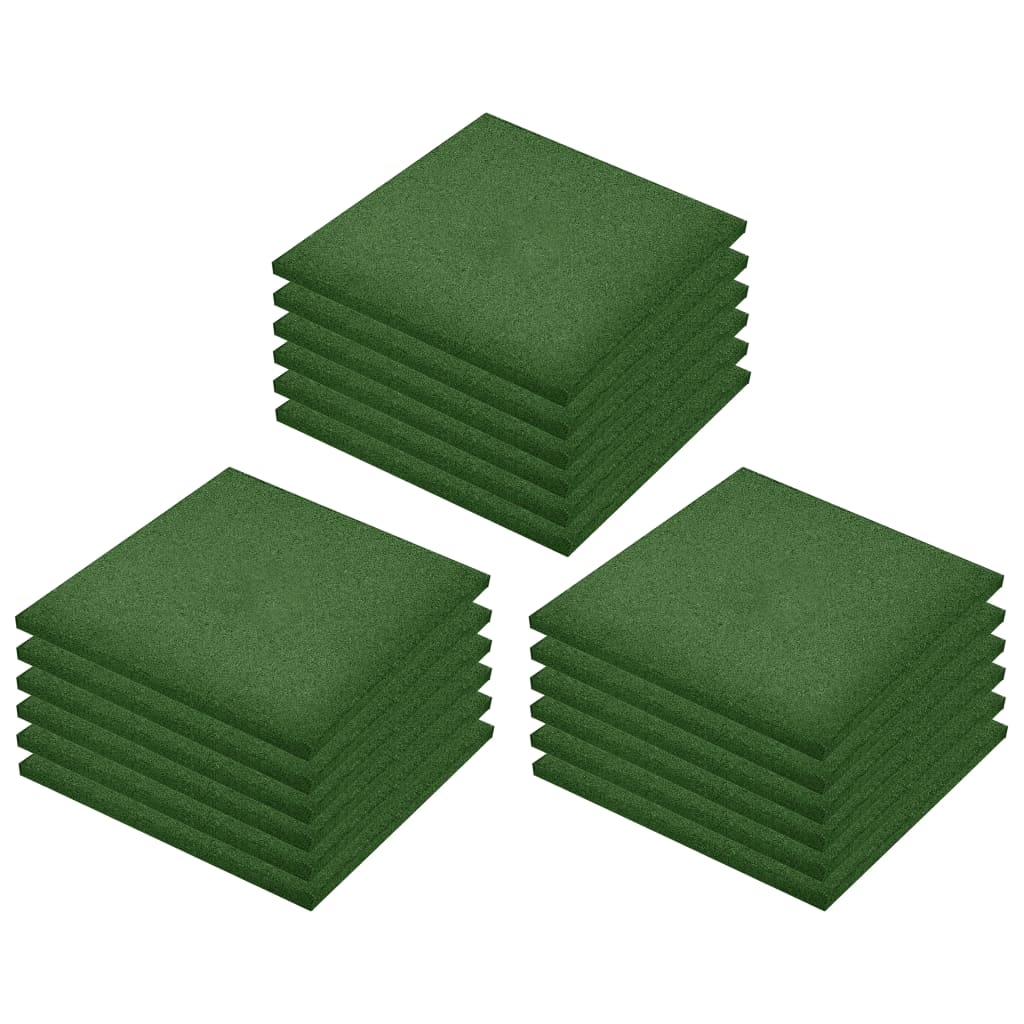 Carreaux Vidaxl Valt 18 ST 50x50x3 cm en caoutchouc vert