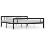 Vidaxl bedframe metaal zwart en wit 180x200 cm
