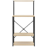 Vidaxl Microwave Armoire 60x39.6x123 cm Bois transformé en noir et en chêne de couleur