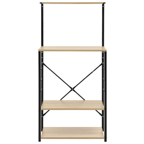 Vidaxl Microwave Armoire 60x39.6x123 cm Bois transformé en noir et en chêne de couleur