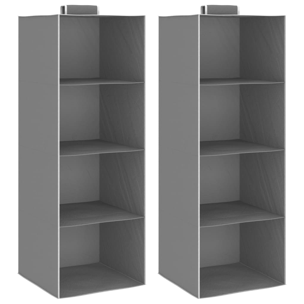 Vidaxl Clothing Organizers Hanging 2 sts with 4 shelves fabric