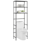 Vidaxl opbergrek voor boven toilet 3-laags 53x28x169 cm zwart