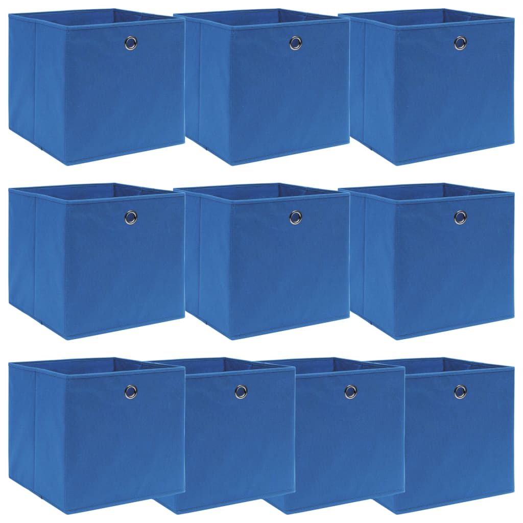 VIDAXL -Speicherboxen 10 PCs 32x32x32 cm Stoff blau