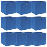 Vidaxl Storage boxes 10 pcs 32x32x32 cm Fabric blue