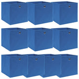 Boîtes de rangement Vidaxl 10 PCS 32x32x32 cm Fabric bleu