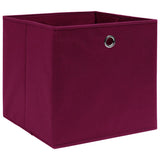 Boîtes de rangement Vidaxl 4 PCS 32x32x32 cm Tissu rouge foncé
