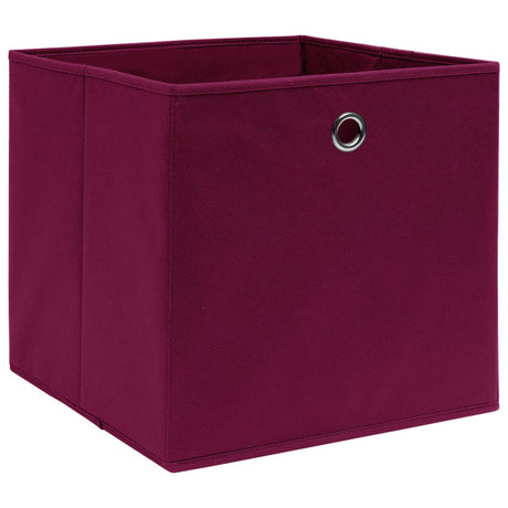 Boîtes de rangement Vidaxl 4 PCS 32x32x32 cm Tissu rouge foncé