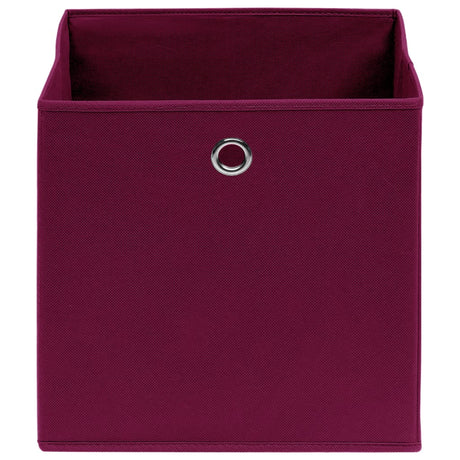 Boîtes de rangement Vidaxl 4 PCS 32x32x32 cm Tissu rouge foncé