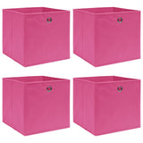 Boîtes de rangement Vidaxl 4 PCS 32x32x32 cm Fabric rose