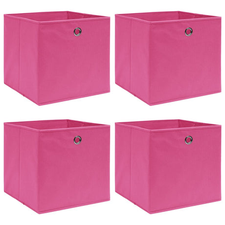 Boîtes de rangement Vidaxl 4 PCS 32x32x32 cm Fabric rose