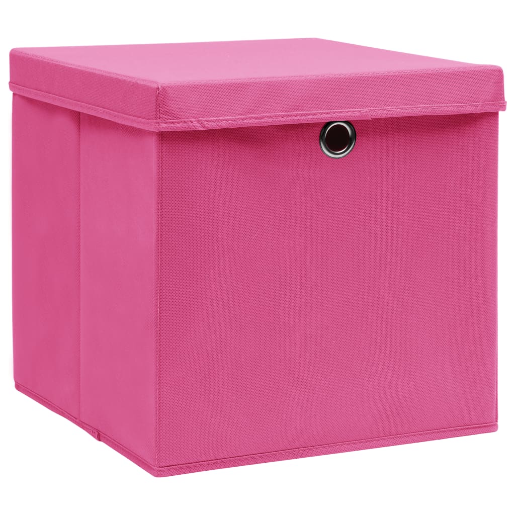 Scatole di archiviazione Vidaxl con coperchio 4 pezzi 32x32x32 cm in tessuto rosa